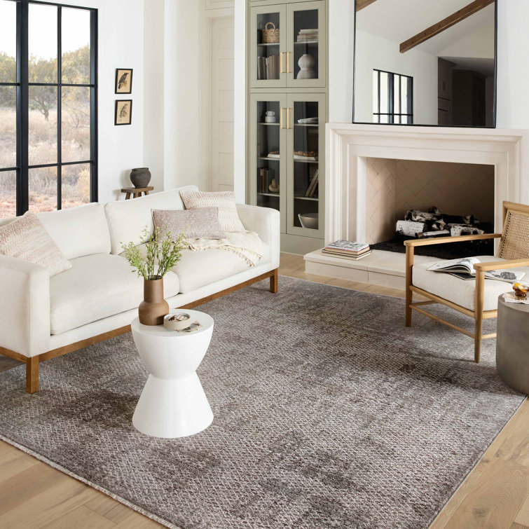 Taupe Dove Rectangular Easy-Care Viscose Area Rug