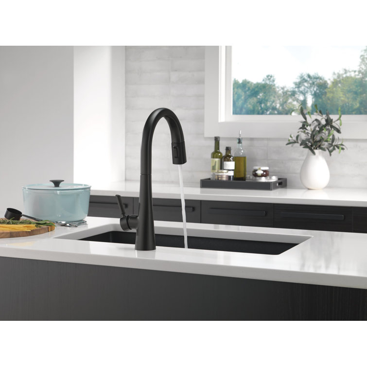 Matte Black Stainless Steel Pull-Down Kitchen Faucet