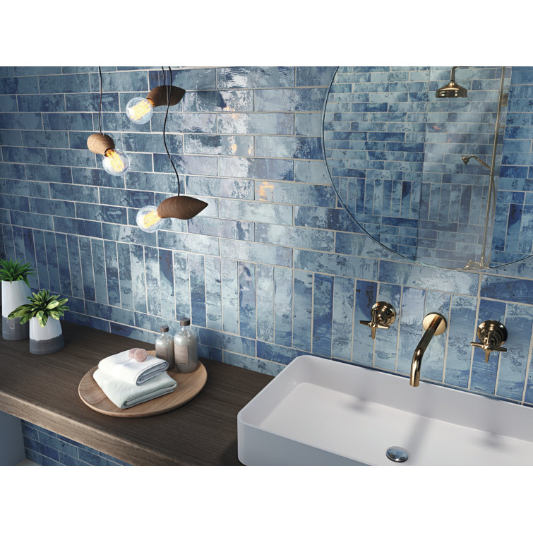 Splash Neptune Blue 3" x 12" Glazed Ceramic Subway Tile