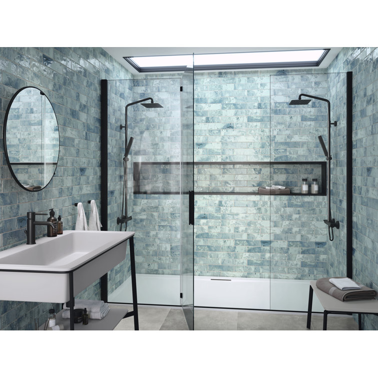 Splash Mermaid Blue Glossy Ceramic Subway Wall Tile