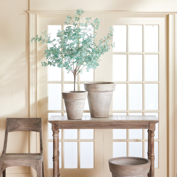 49" Faux Eucalyptus Tree in Black Plastic Pot