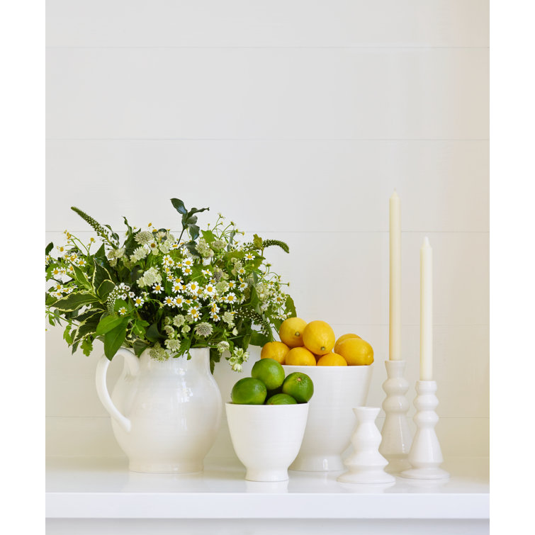 Cream Ceramic Handmade Taper Candleholder