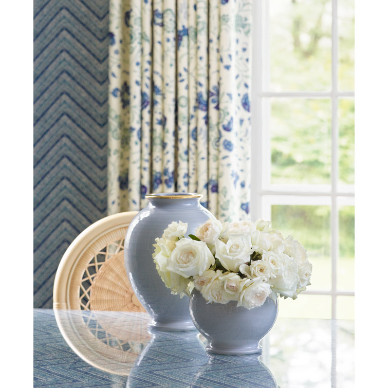 Blue Haze Ceramic Table Vase with Gold Detailing