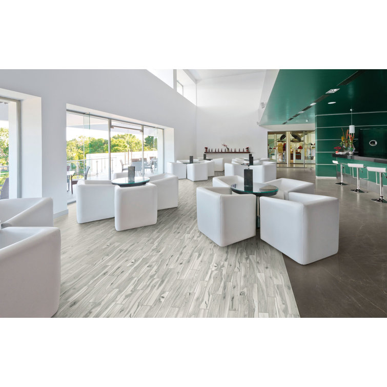 Nabo Fjord Blue Large Format Wood Look Matte Porcelain Tile