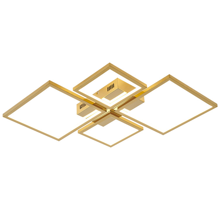 Aurora Gold 24" Contemporary LED Crystal Flush Mount