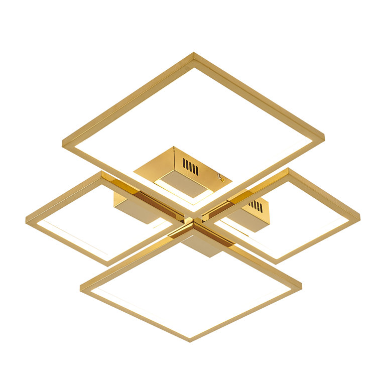 Aurora Gold 24" Contemporary LED Crystal Flush Mount