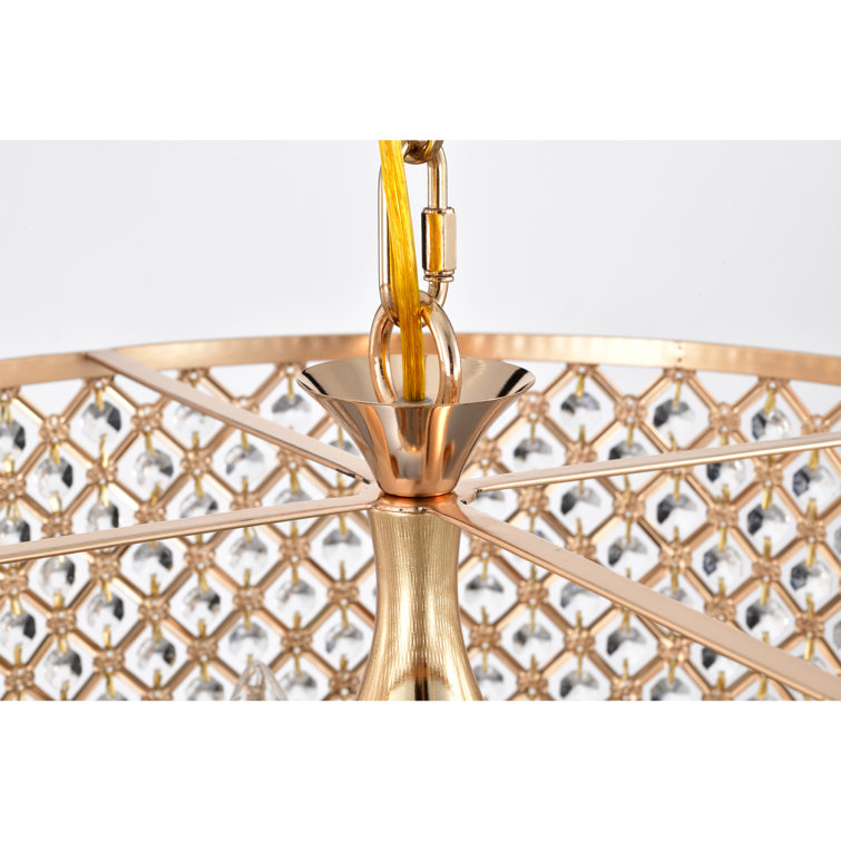 Lucilia 18" Polished Copper and Crystal Chandelier