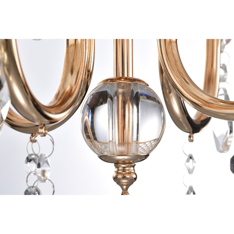 Lucilia 18" Polished Copper and Crystal Chandelier