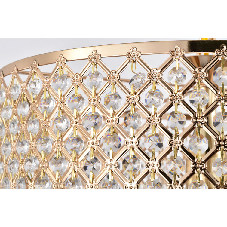 Lucilia 18" Polished Copper and Crystal Chandelier