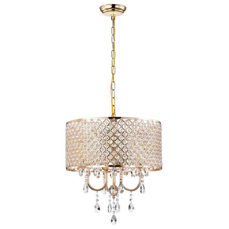 Lucilia 18" Polished Copper and Crystal Chandelier