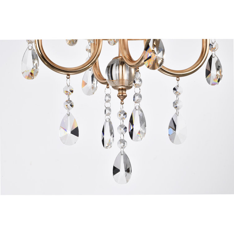 Lucilia 18" Polished Copper and Crystal Chandelier