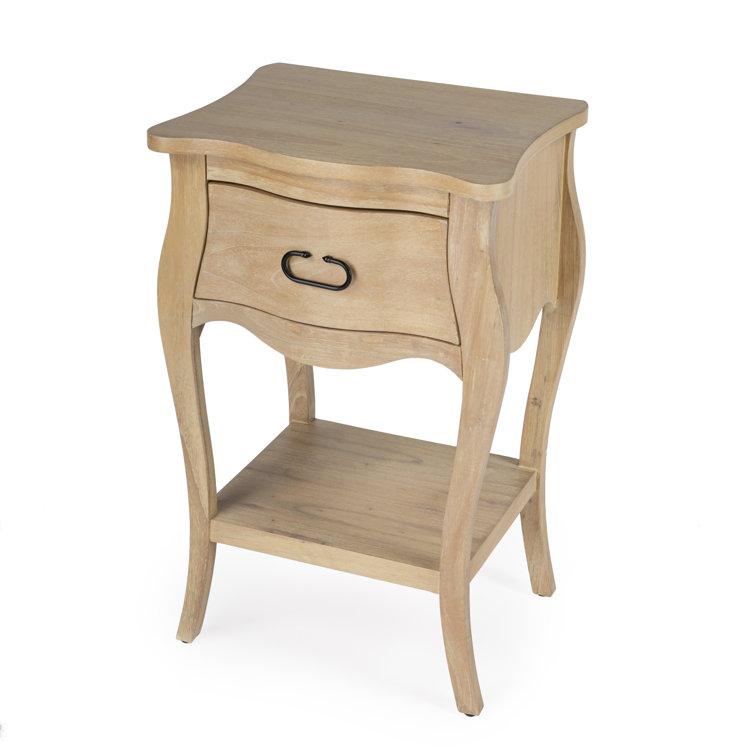 Esmerelda Transitional Mango Wood 1-Drawer Nightstand with Iron Pull