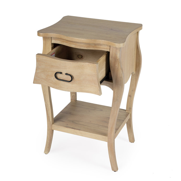 Esmerelda Transitional Mango Wood 1-Drawer Nightstand with Iron Pull