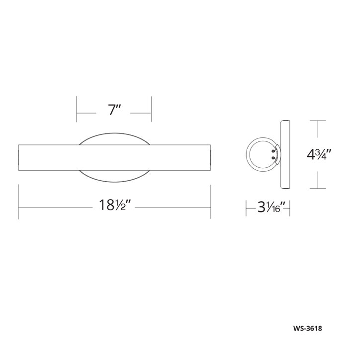 Loft 18" Chrome LED Bath Bar with Mouth Blown Opal Glass