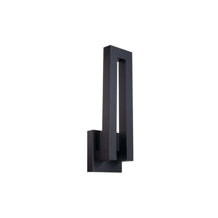 Forq Modern Black LED Outdoor Sconce with White Diffuser Glass