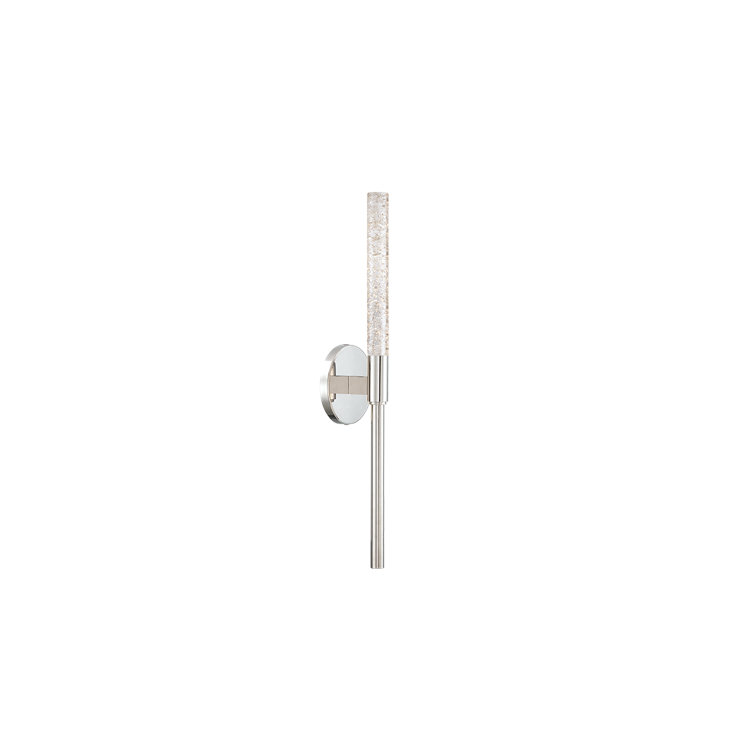 Polished Nickel Clear Crystal LED Wall Sconce