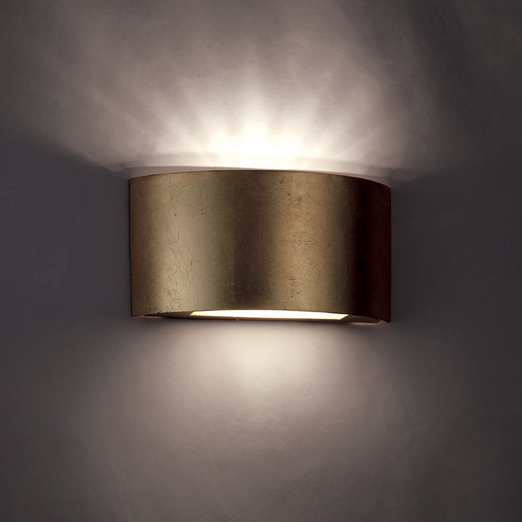 Elegant Gold Leaf Dimmable LED Wall Sconce with White Diffuser