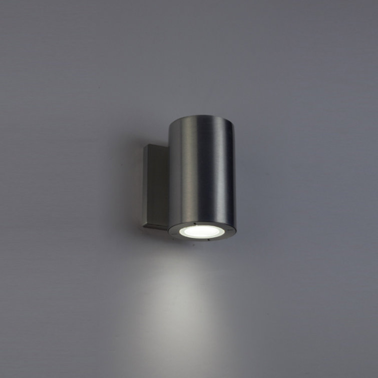 8-Inch Black Aluminum Cylinder Outdoor Wall Light