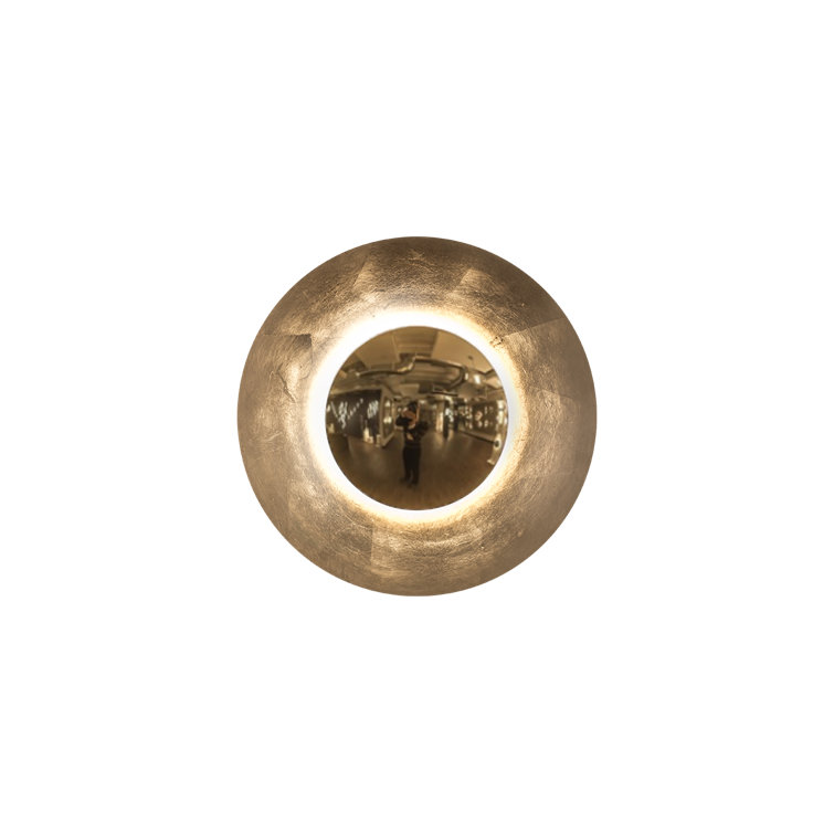 Energizing Gold Leaf LED Wall Sconce with White Diffuser Glass