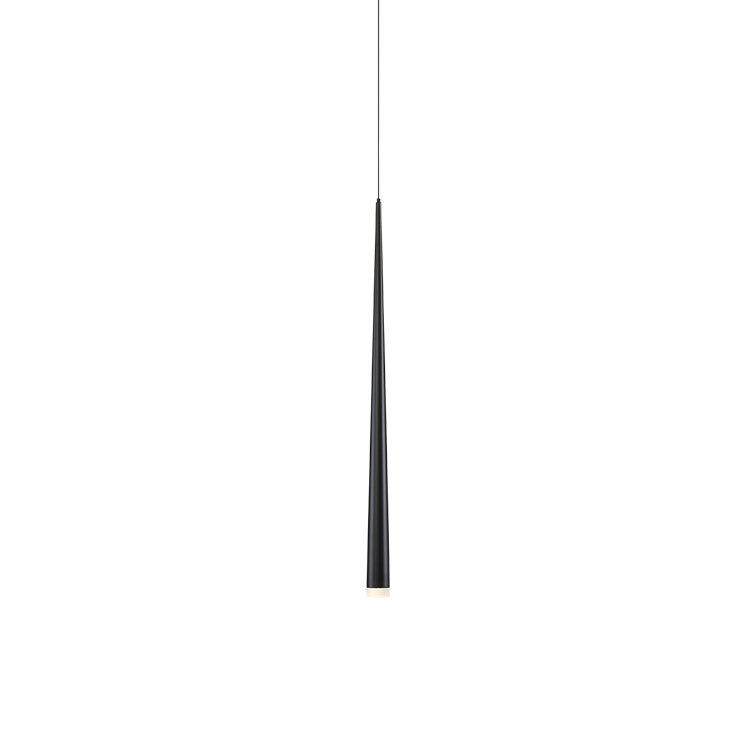 Cascade Mini Matte Black LED Pendant with Frosted Glass