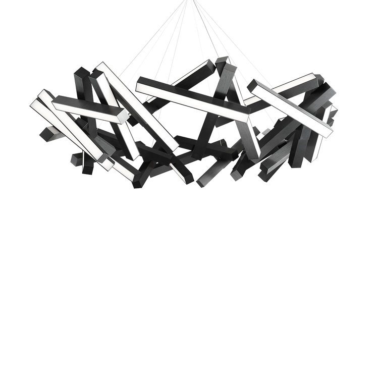 Chaos Black Crystal 31-Light LED Wagon Wheel Chandelier with Acrylic Diffuser