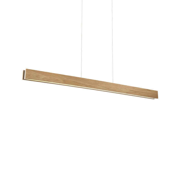 Walnut Wood and Tempered Glass Dimmable LED Pendant Light