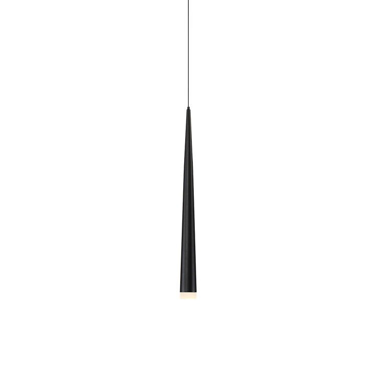 Matte Black Frosted Glass LED Pendant Light