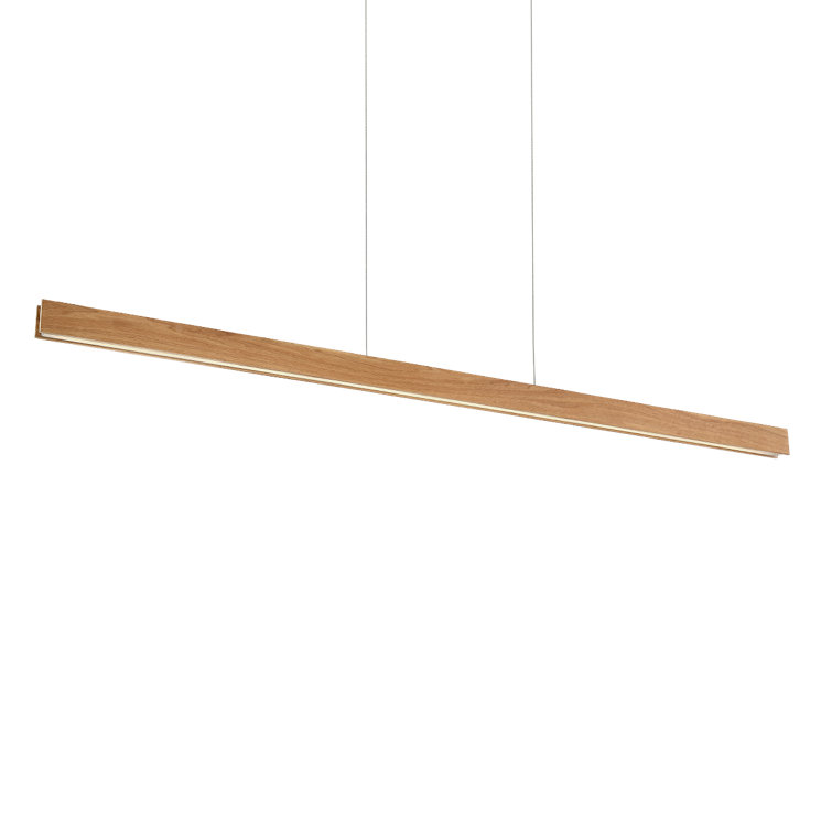 Drift Walnut Finish Single-Light LED Pendant with Tempered Glass Diffuser