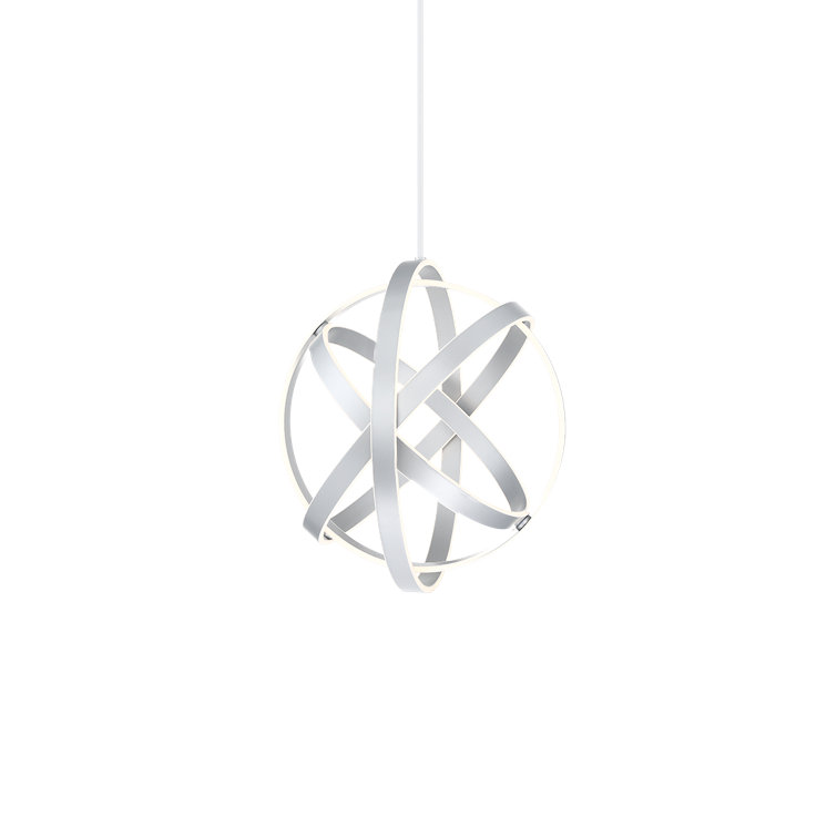 Titanium Black 28" LED Globe Chandelier with White Silica Diffuser