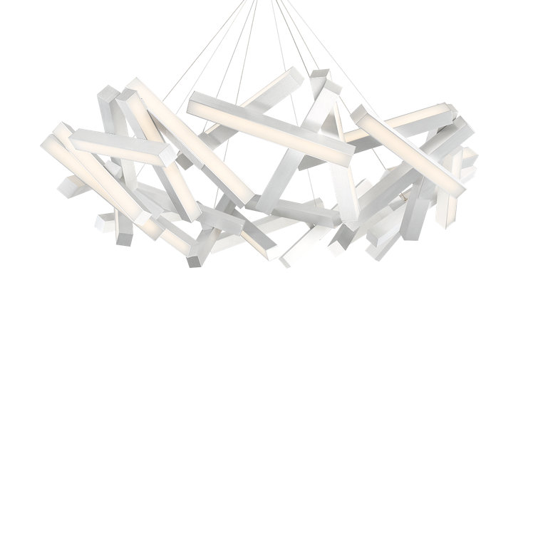 Elegance 31-Light Brushed Aluminum Crystal LED Chandelier