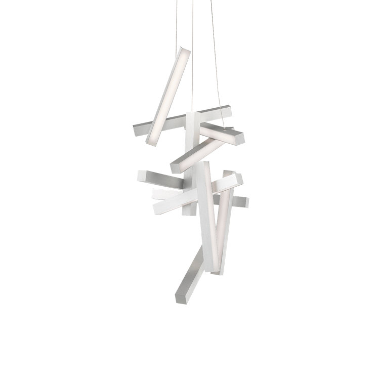 Chaos Black and White 12-Light Sputnik LED Chandelier