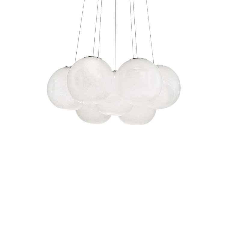 Brushed Nickel and Crystal 7-Light Globe Chandelier