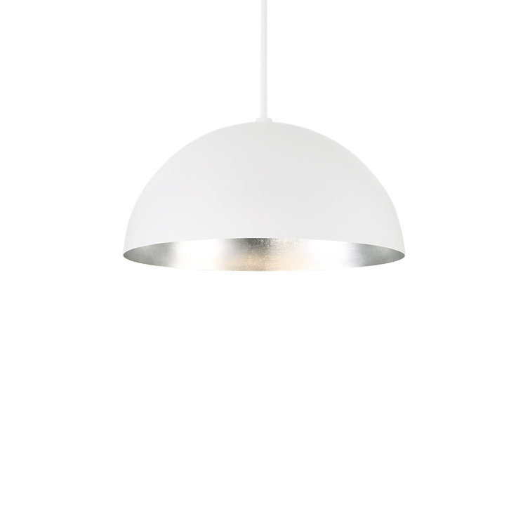 Elysian 23'' Silver Leaf LED Pendant with Mouth-Blown Opal Glass