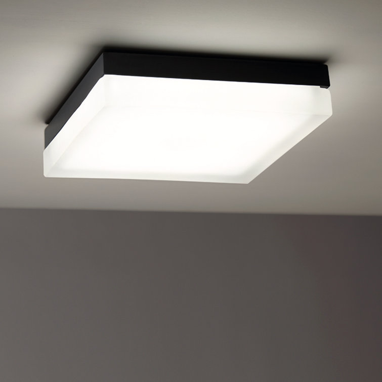 Matrix Black LED Square Flush Mount with Opal Glass