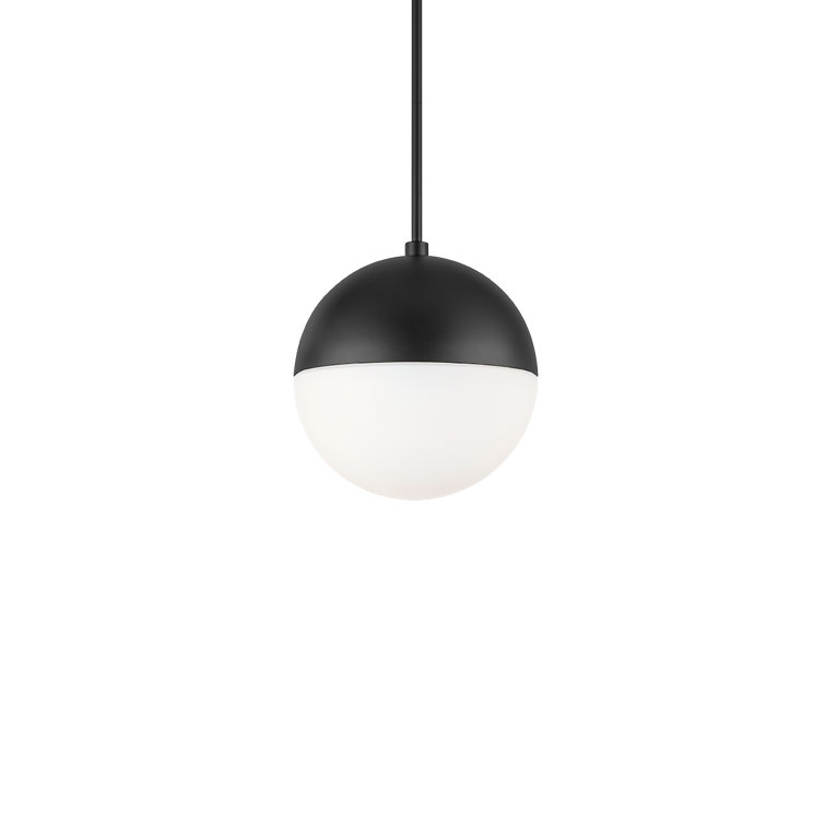 Modern Forms Sleek Black Globe LED Pendant with Adjustable Height