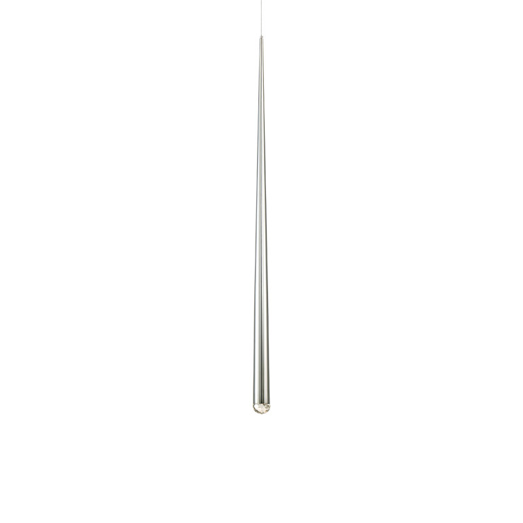 Cascade Mini Polished Nickel LED Indoor/Outdoor Pendant with Hand Cut Crystal