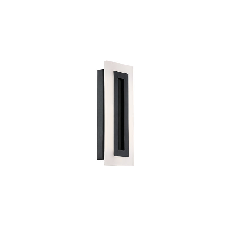 Shadow Black 17" Dimmable LED Outdoor Wall Light with Acrylic Shade
