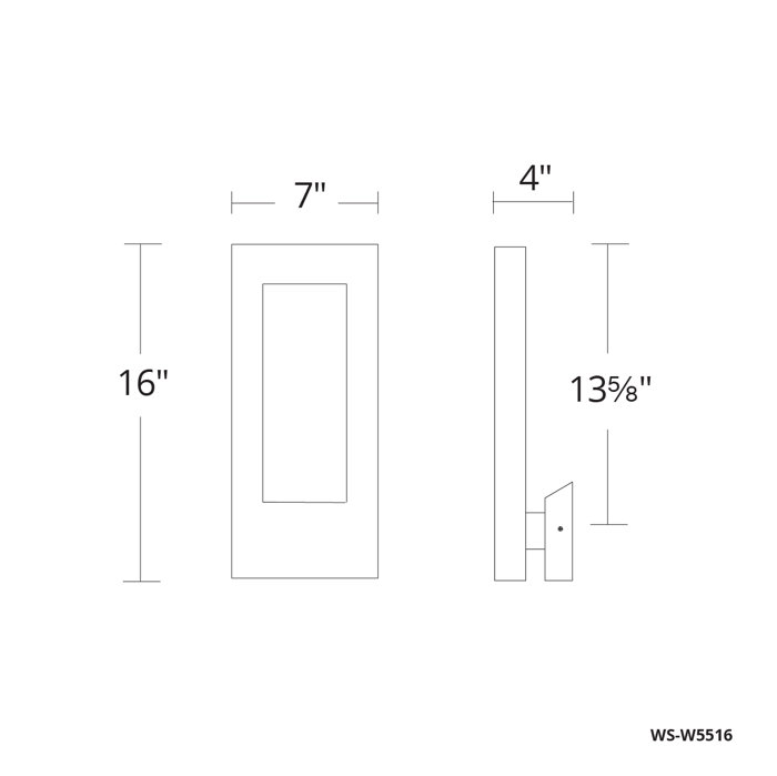 Twilight 16" Black Aluminum LED Outdoor Wall Light
