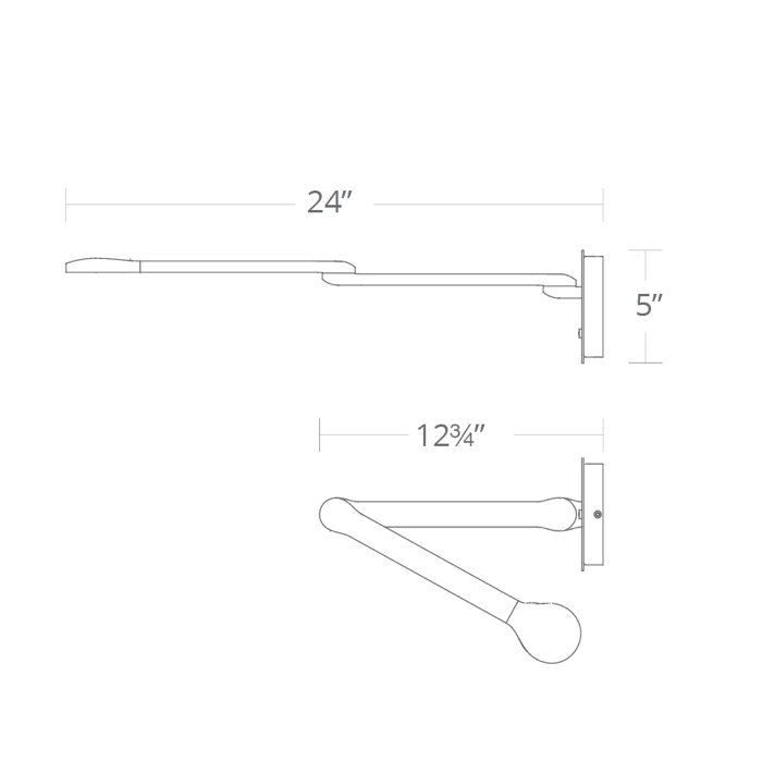 Modern Black LED Swing Arm Sconce with White Acrylic Diffuser