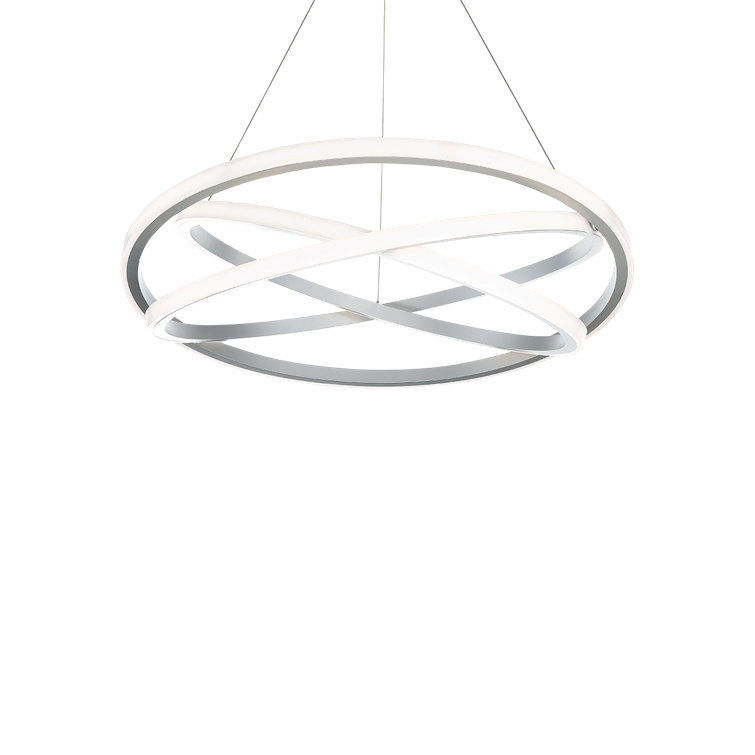 Veloce 8'' H x 38'' W Titanium LED Chandelier with White Silica Diffuser