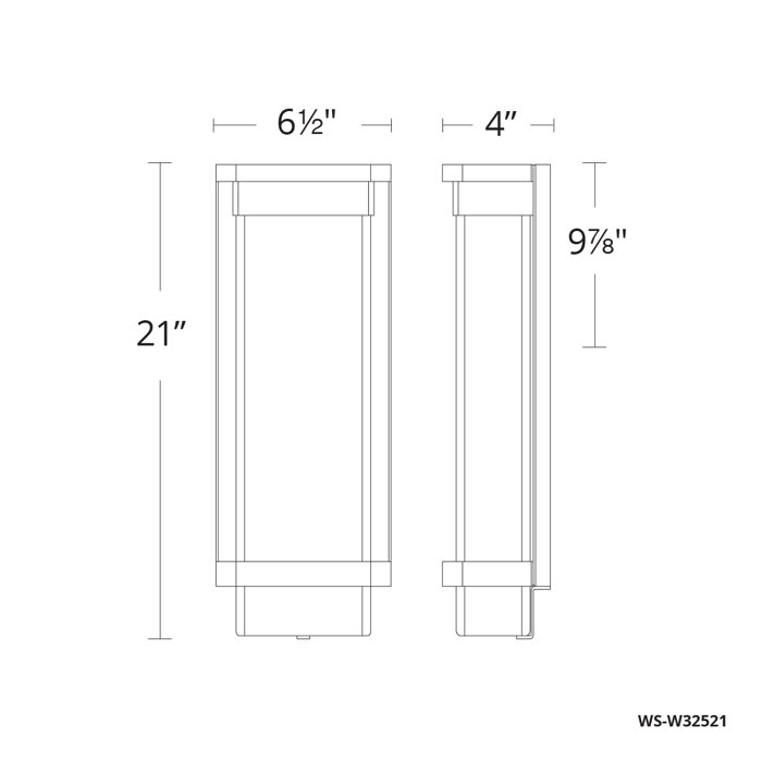 Black Aluminum 21" LED Outdoor Wall Light