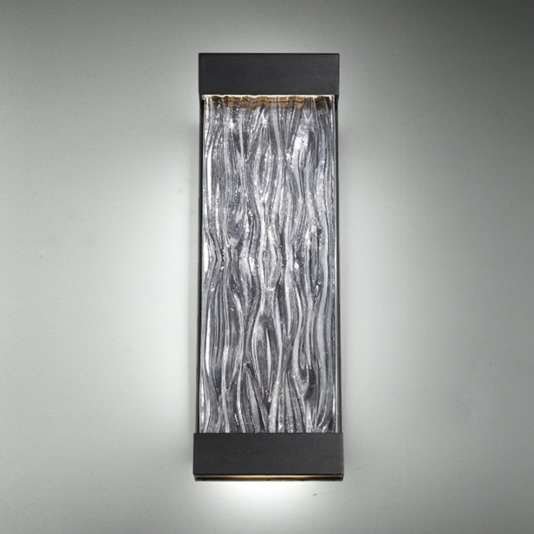Fathom Black Aluminum 22" LED Wall Light with Clear Art Cast Glass