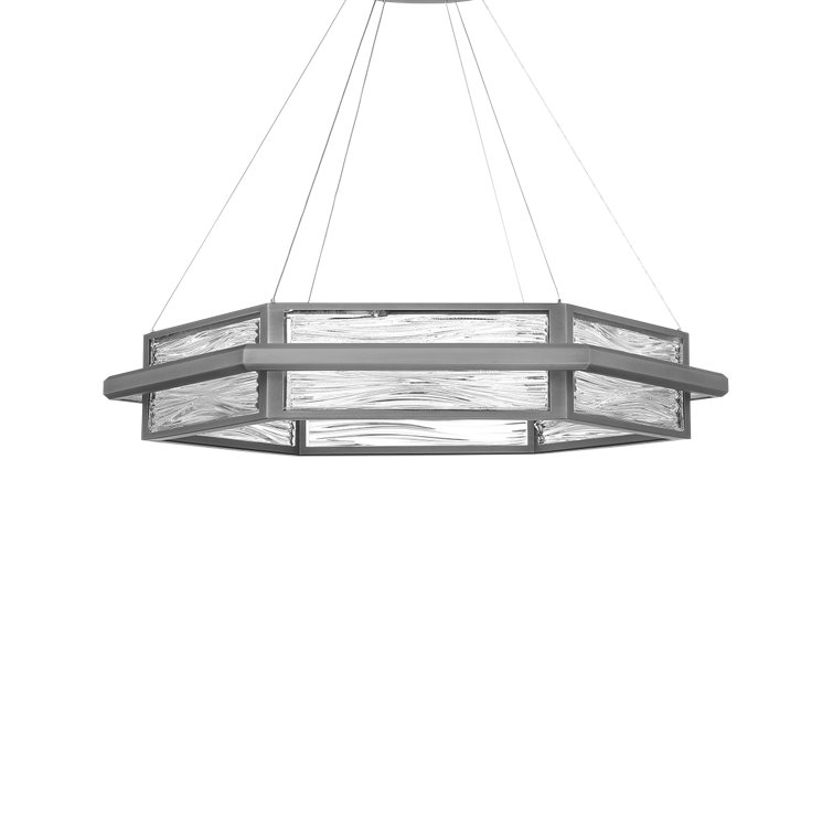 Atlantis Antique Nickel LED Drum Pendant with Pressed Glass Diffuser