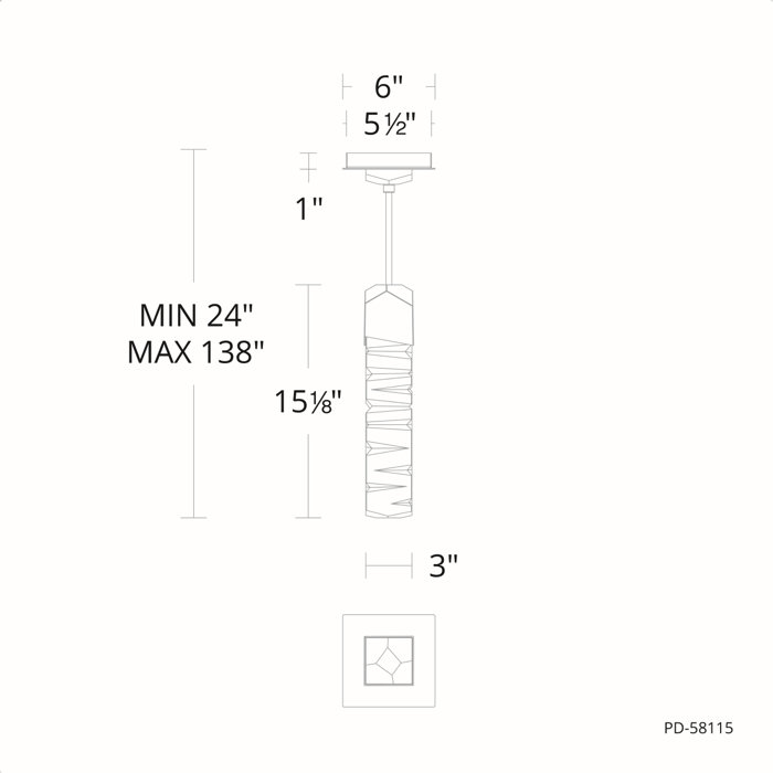 Juliet Mini Crystal LED Pendant in Brushed Nickel