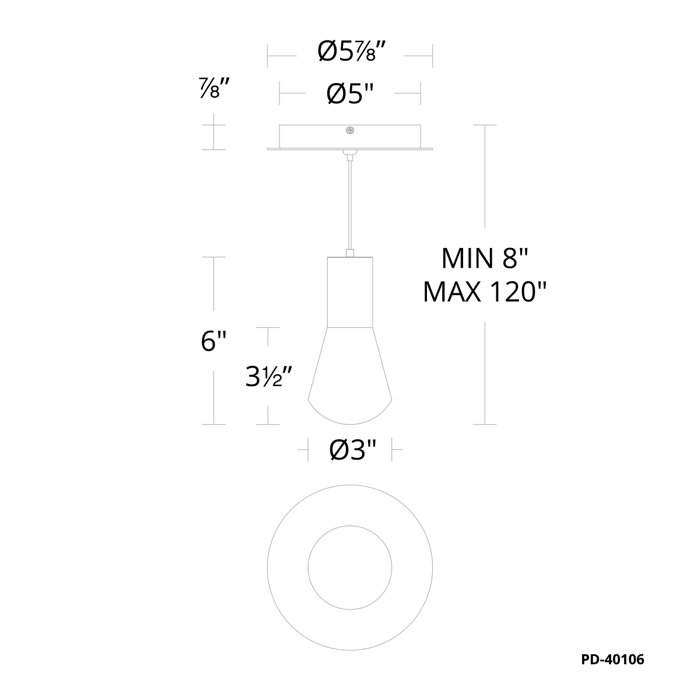 Satin Nickel Mini LED Pendant with Cloudy Acrylic Diffuser