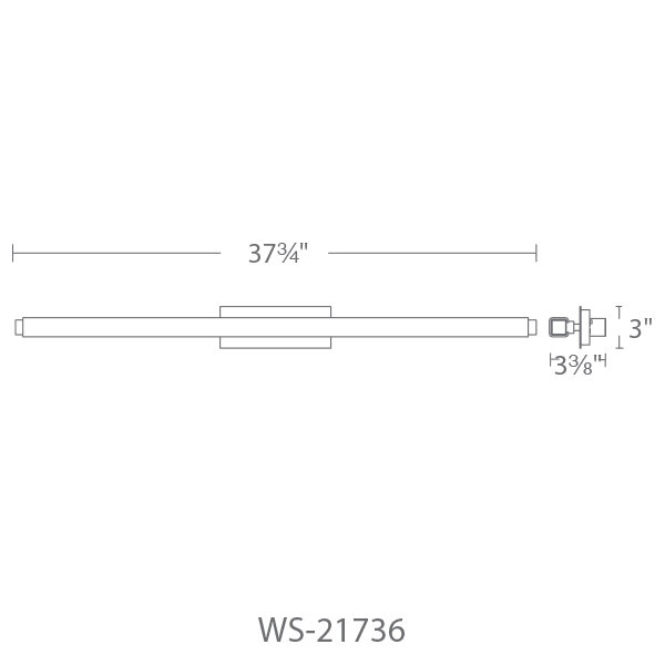 Mini Vogue 36" Slim Linear LED Vanity Light in Brushed Nickel