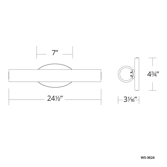 Brushed Nickel 24.5" Dimmable Outdoor LED Vanity Light
