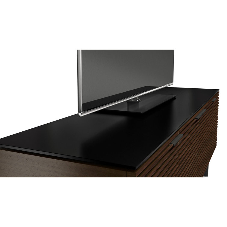 Chocolate Stained Walnut Media Console with Adjustable Shelves