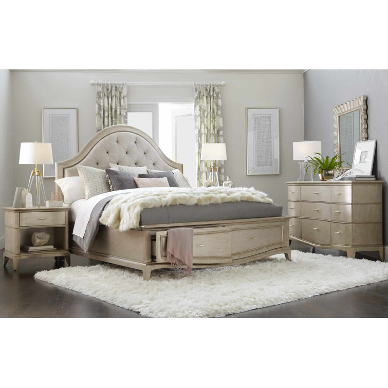 Starlite 42" Square Wood Wall Mirror with Silver Bezel and Gold Accents