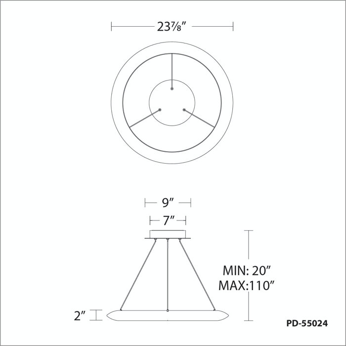 Brushed Aluminum 48'' Round LED Pendant Light